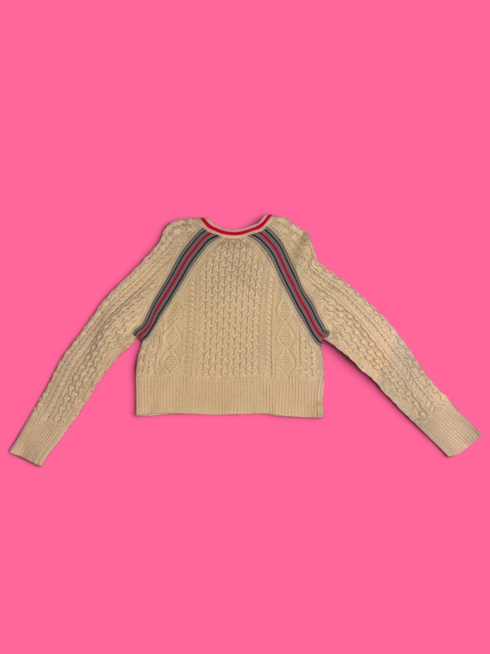 T by Alexander Wang Women's Cream and Pink Jumper - M